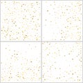 Gold glitter backgrounds polka dot vector illustration set