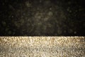 Gold glitter with black background Royalty Free Stock Photo