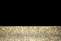 Gold glitter with black background Royalty Free Stock Photo