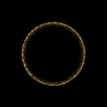 Gold glitter circle frame with shiny confetti on border, 3d realistic elegant glowing sand Royalty Free Stock Photo
