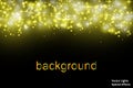 Gold glitter cloud or shining particles explosion burst. Luxury golden sparkles texture effect on vector black Royalty Free Stock Photo