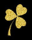 Gold glitter clover leaf