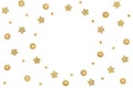 Gold glitter confetti paper cut background Royalty Free Stock Photo