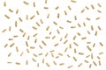 Gold glitter confetti paper cut on white background Royalty Free Stock Photo