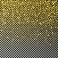 Gold glitter confetti vector. Falling golden star dust isolated on transparent background. Christmas Royalty Free Stock Photo