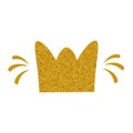 Gold glitter crown. isolated vector clip art