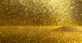 golden Christmas background with glitter, confetti and bokeh effect. AI generated