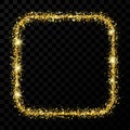 Gold glitter frame with shiny sparkles Royalty Free Stock Photo