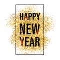 Gold glitter Happy New Year 2017 background. Royalty Free Stock Photo