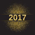 Gold glitter Happy New Year 2017 Royalty Free Stock Photo