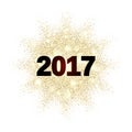 Gold glitter Happy New Year 2017 Royalty Free Stock Photo