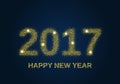 Gold glitter Happy New Year 2017 Royalty Free Stock Photo