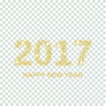 Gold glitter Happy New Year 2017 Royalty Free Stock Photo