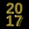 Gold glitter Happy New Year 2017 Royalty Free Stock Photo