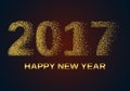 Gold glitter Happy New Year 2017 Royalty Free Stock Photo