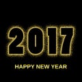 Gold glitter Happy New Year 2017 Royalty Free Stock Photo