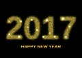 Gold glitter Happy New Year 2017 Royalty Free Stock Photo