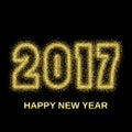 Gold glitter Happy New Year 2017 Royalty Free Stock Photo