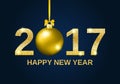 Gold glitter Happy New Year 2017 background Royalty Free Stock Photo