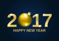 Gold glitter Happy New Year 2017 background Royalty Free Stock Photo