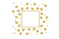 Gold glitter heart and dot frame paper cut