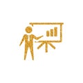 Gold Glitter Icon - Businessman chart