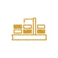 Gold Glitter Icon - Container shipping Royalty Free Stock Photo