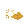 Gold Glitter Icon - Forecast partly cloudy