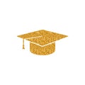 Gold Glitter Icon - Graduation hat Royalty Free Stock Photo