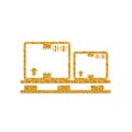 Gold Glitter Icon - Logistic box Royalty Free Stock Photo