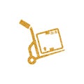 Gold Glitter Icon - Logistic trolley Royalty Free Stock Photo