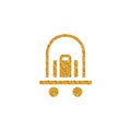 Gold Glitter Icon - Logistic trolley Royalty Free Stock Photo