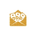 Gold Glitter Icon - Money envelope