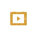 Gold Glitter Icon - Portable media player Royalty Free Stock Photo