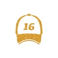 Gold Glitter Icon - Sport hat Royalty Free Stock Photo