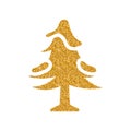Gold Glitter Icon - Tree Royalty Free Stock Photo