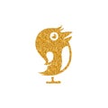 Gold Glitter Icon - Tweet bird