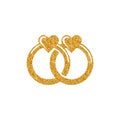 Gold Glitter Icon - Wedding ring Royalty Free Stock Photo