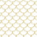 Gold glitter mermaid tail seamless pattern