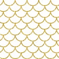 Gold glitter mermaid tail seamless pattern