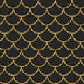 Gold glitter mermaid tail seamless pattern