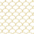 Gold glitter mermaid tail seamless pattern