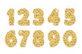 Gold glitter numbers. For birthday and party festive design.