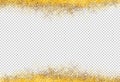 Gold glitter particles isolate on png or transparent background with sparkling snow, star light for Christmas, New Year,