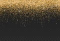 Gold glitter particles isolate on png or transparent background with sparkling snow, star light for Christmas, New Year, Royalty Free Stock Photo