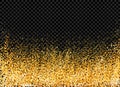 Gold glitter particles isolate on png or transparent  background with sparkling  snow and star light. Graphic resources for Royalty Free Stock Photo
