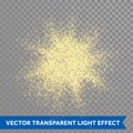 Gold glitter powder shining sparkles on vector transparent background Royalty Free Stock Photo