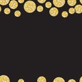 Gold Glitter Round Medallions Black Seamless Background 1
