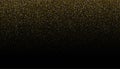 Gold glitter seamless border background. Glittering black backdrop. Golden shimmer texture for luxury design. Dust