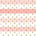 Gold glitter seamless pattern, striped background Royalty Free Stock Photo